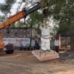 Guntur : ఇప్పటంలో వైఎస్ విగ్రహం తొలగింపు..