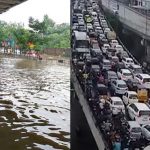Hyderabad Traffic news : చెరువుల్లా మారిన రోడ్లు.. హైదరాబాద్ లో ట్రాఫిక్ ఇక్కట్లు..