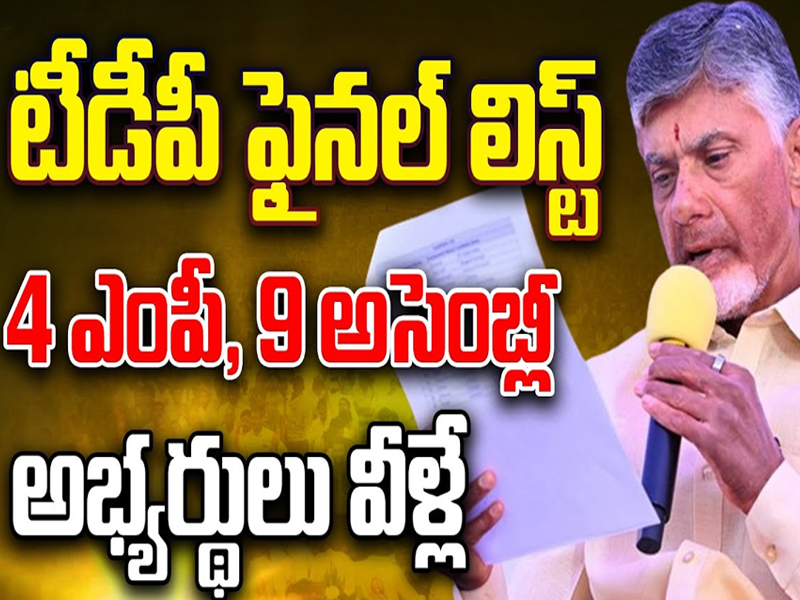 TDP Lok Sabha Candidates Final List Released : టీడీపీ లోక్ సభ అభ్యర్థుల తుది జాబితా విడుదల