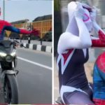 Viral Video: ఢిల్లీ వీధుల్లో స్పైడర్ మ్యాన్ కపుల్ షికారు..వీడియో వైరల్