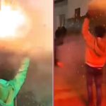 Viral Video: ఓరి నీ వేశాలు.. తలపై టపాసులు పెట్టుకుని డ్యాన్స్.. వీడియో వైరల్