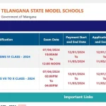 TSMS 2024: తెలంగాణ మోడల్ స్కూల్ ఇంటర్ ప్రవేశాల నోటిఫికేషన్ విడుదల..